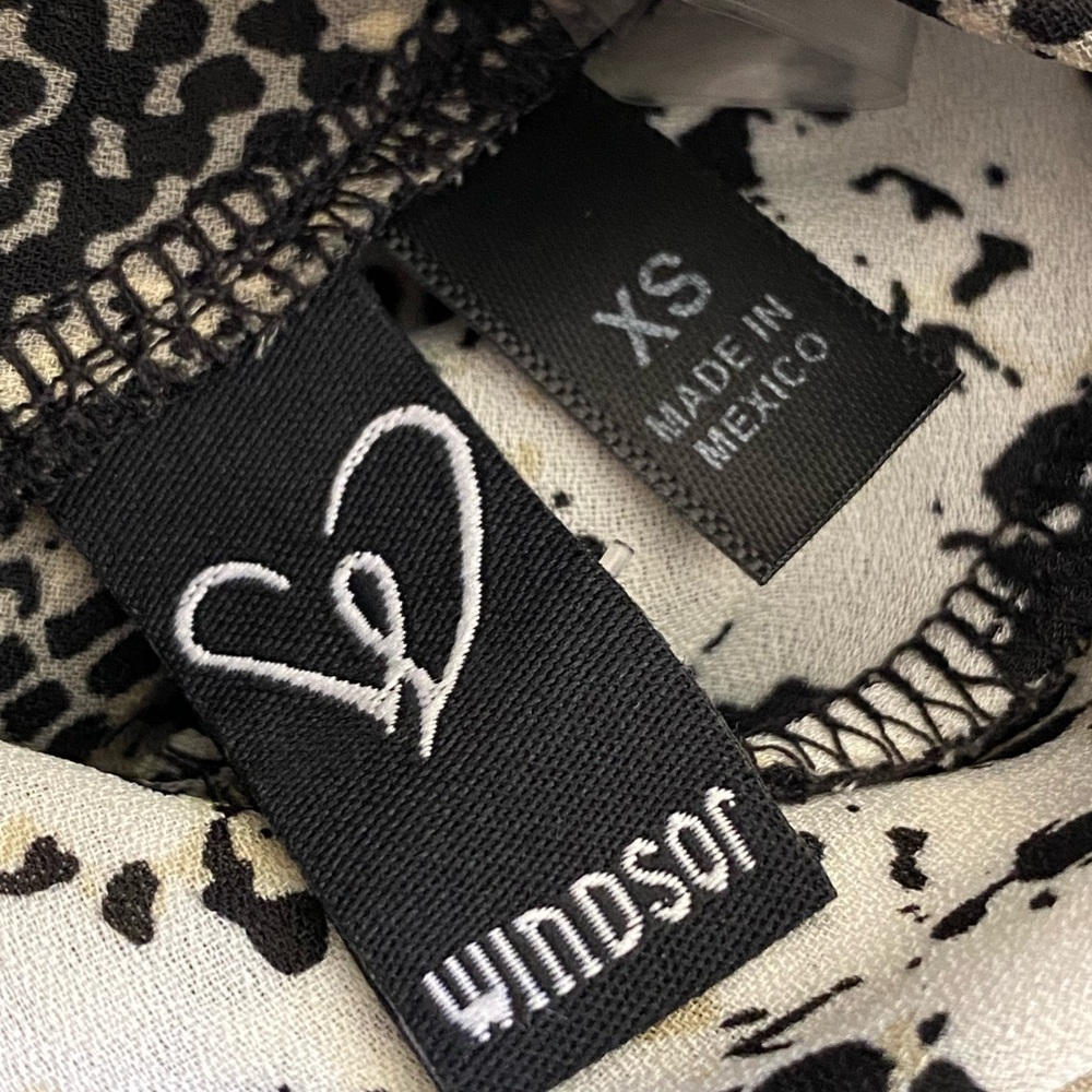 Windsor Snakeskin Keyhole Tie Front Crop Top XS Y2K Balloon Sleeve Indie Sleaze - Picture 8 of 9